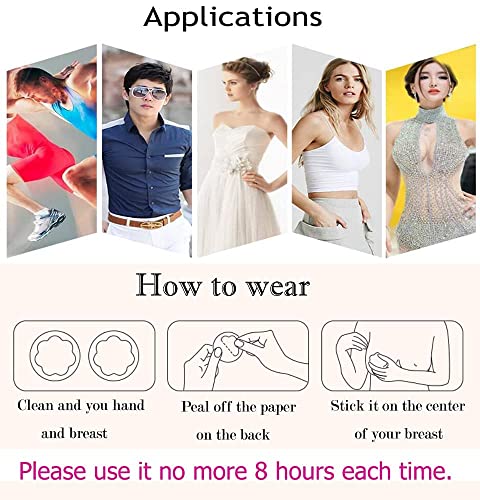 Cloho Heart Shape Nipple Covers Satin Adhesive Breast Pasties Petals, Y-10Pairs Mixed1, One Size #TOP5