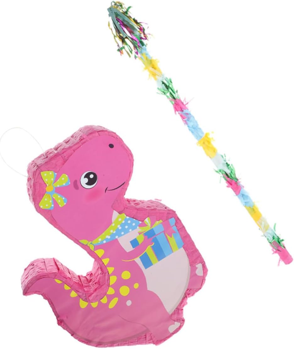 1set Dinosaur Shaped with Candy Lightweight Party Decoration for Boys and Girls Birthdays Includes Tassel Stick Fun Game and Photo Prop for Themed Celebrations