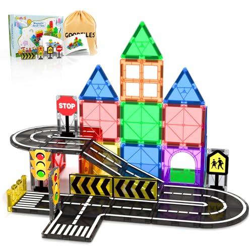Magnetic Tiles - Road Set, Magnetic Building...