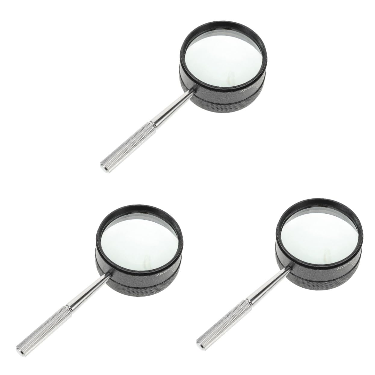 Didiseaon 3piezas Lupa De Identificación Mango De Metal Completo para Joyas Monedas y Sellos Herramienta Óptica Portátil para Lectura y Observación Detallada