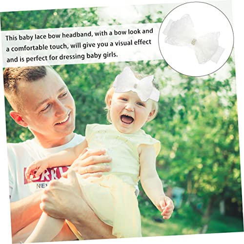BESTonZON Rhinestone Lace Bow Headband for Newborns Stylish Hair Accessories for Comfortable and Versatile Headband for Any Hairstyle and Special Occasions2