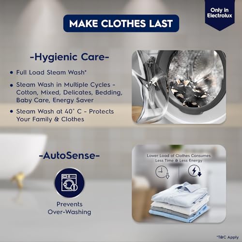 Image of Electrolux 8kg /5kg 5 Star EcoInverter Fully Automatic Front Load Washer Dryer, Scandinavian Design with 40C Vapour Wash for Sustainable Clothing, Wash To Dry, White, UltimateCare 300, EWW8024D3WB