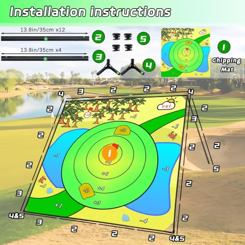 Airaperto Golf Chipping Game with 5 x 5 FT Battle Target Mat Training Set - image 8