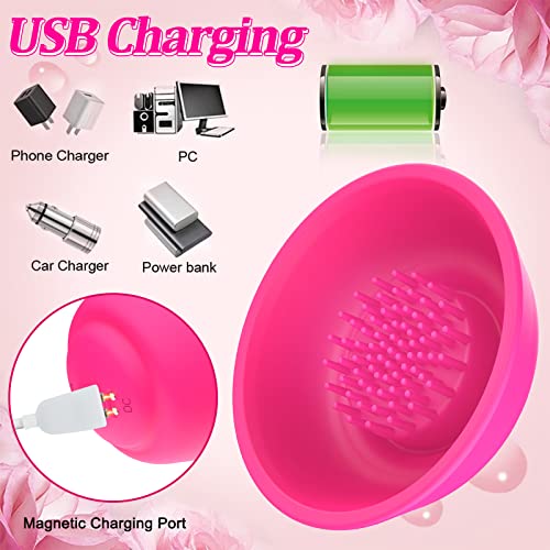 Gsprot Nipple Massager, Wireless Vibrating Nipple Suckers With 12 Modes To Stimulation Breast Toys With 2 Suction Cups Vibrator Sex Pink Nipple-02 0 #TOP6