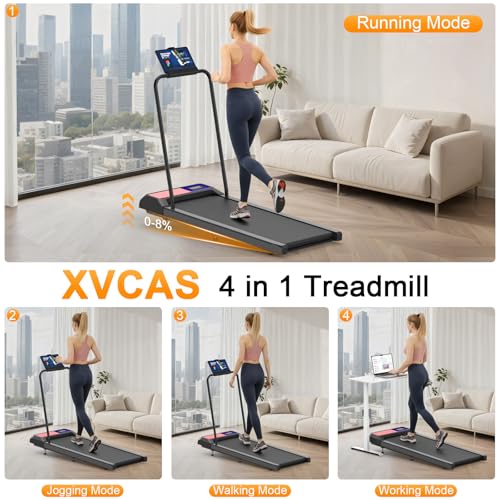Image of Compact Walking Treadmill Pad with 0-8% Incline, 2.5HP, 265 lbs | 3-in-1 Treadmill with handle,Perfect for Running, Walking & Under-Desk Use,Quiet Operation for Home or Office