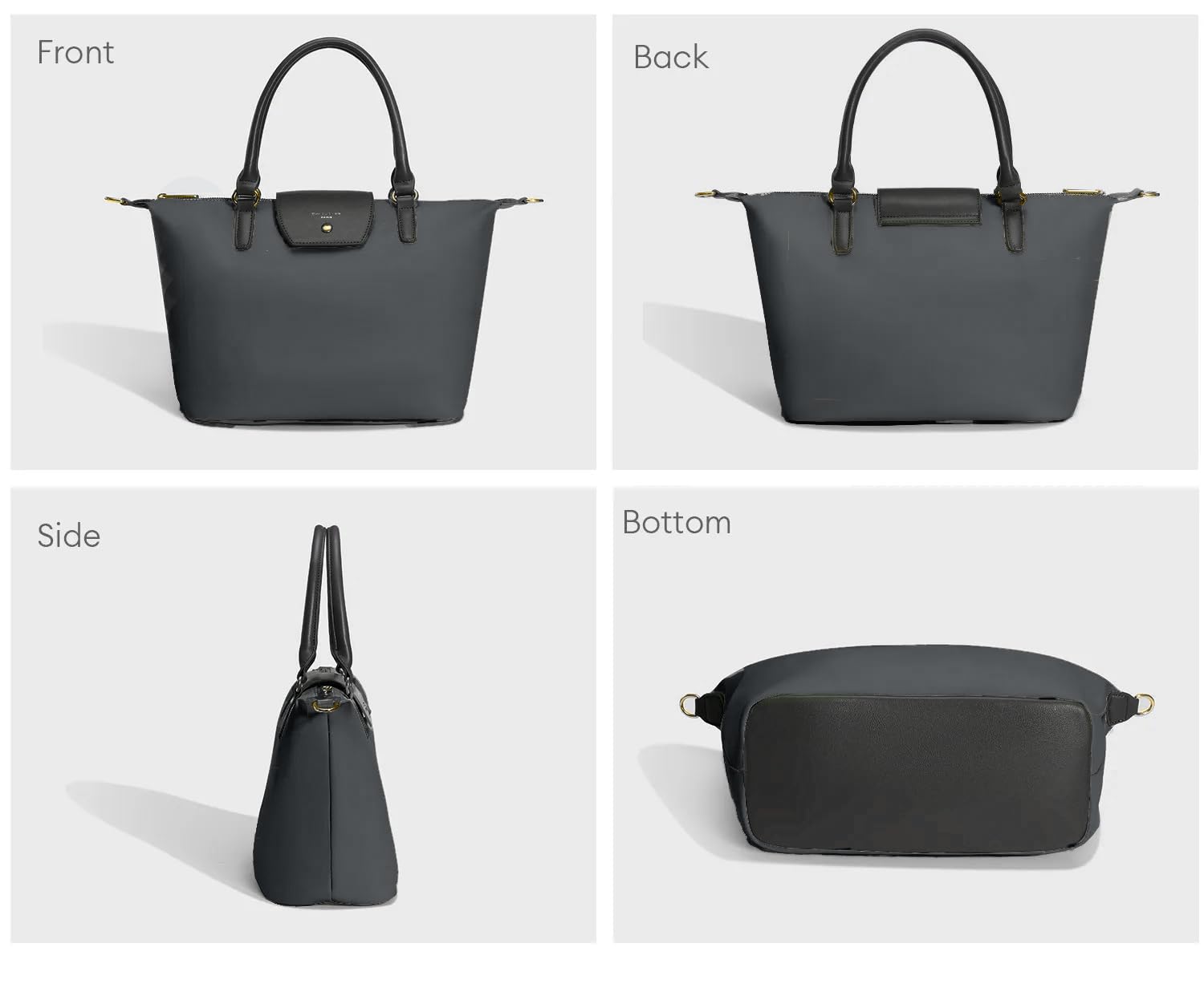 David Jones - Damska torba nylonowa - Torba na zakupy Miękka torba na zakupy o dużej pojemności - Zakupy Noszone ramię Pasek na ramię - Elegancka praca Miasto Podróże Moda Oryginalny Trend, czarny