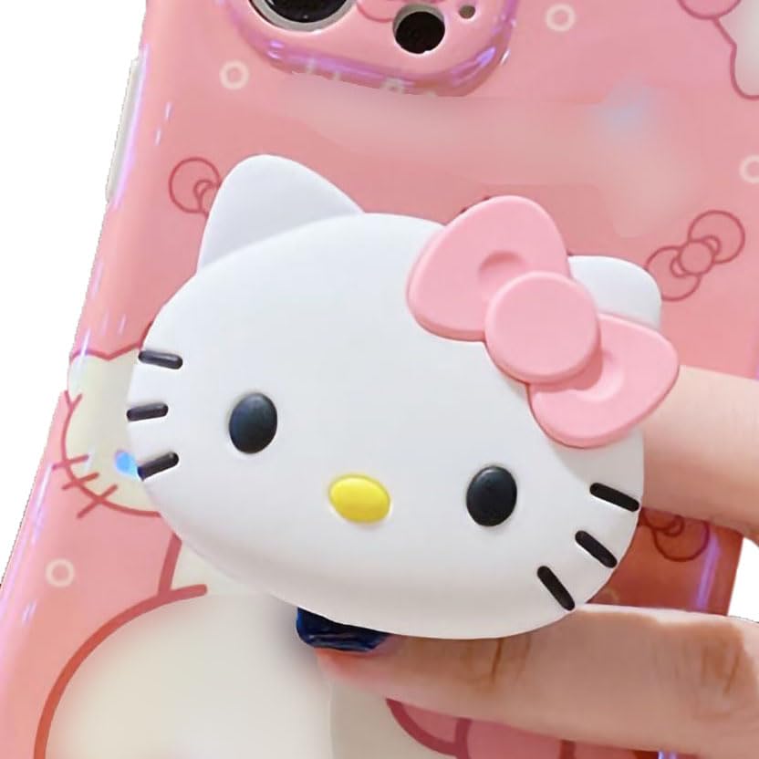 Cat Phone Grip for Kindle & iPhone & Tablet Kawaii 3D Kitty Phone Holder Stand Cute Kindle Accessories Cellphone Charm and for Girls Women