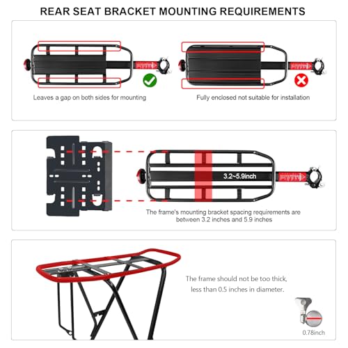 XIEEIX Rear Adjustable Bike Seat
