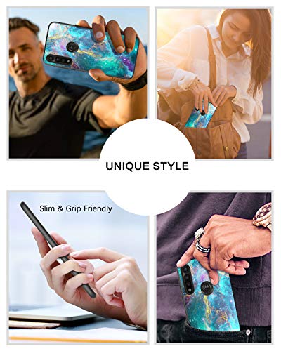 Bentoben Phone Case Compatible With Moto G Power Case, Slim Fit Glow In The Dark Hybrid Hard Pc Soft Tpu Bumper Shockproof Protective Girls Women Boys Men Cover For Moto G Power 6.4" 2020,Space/Nebula #TOP6