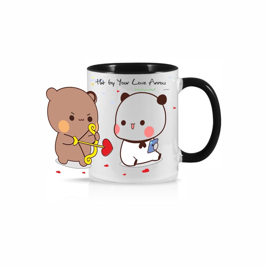 Crazy Love Bubu and Dudu Mug, white Ceramic 11oz 325ml Cup, Christmas Coffee Mug/Love Gift for Your Couples valentine's