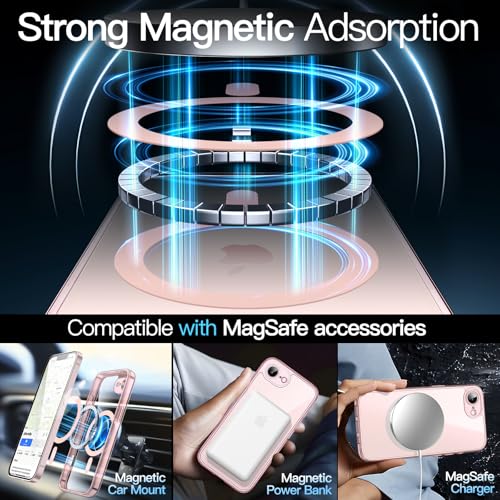Image of JETech Magnetic Cover Case for iPhone 17e (2026) / iPhone 16e Compatible with MagSafe, Shockproof Phone Bumper Cover, Anti-Scratch Clear Back, 6.1-Inch Display (Soft Pink)