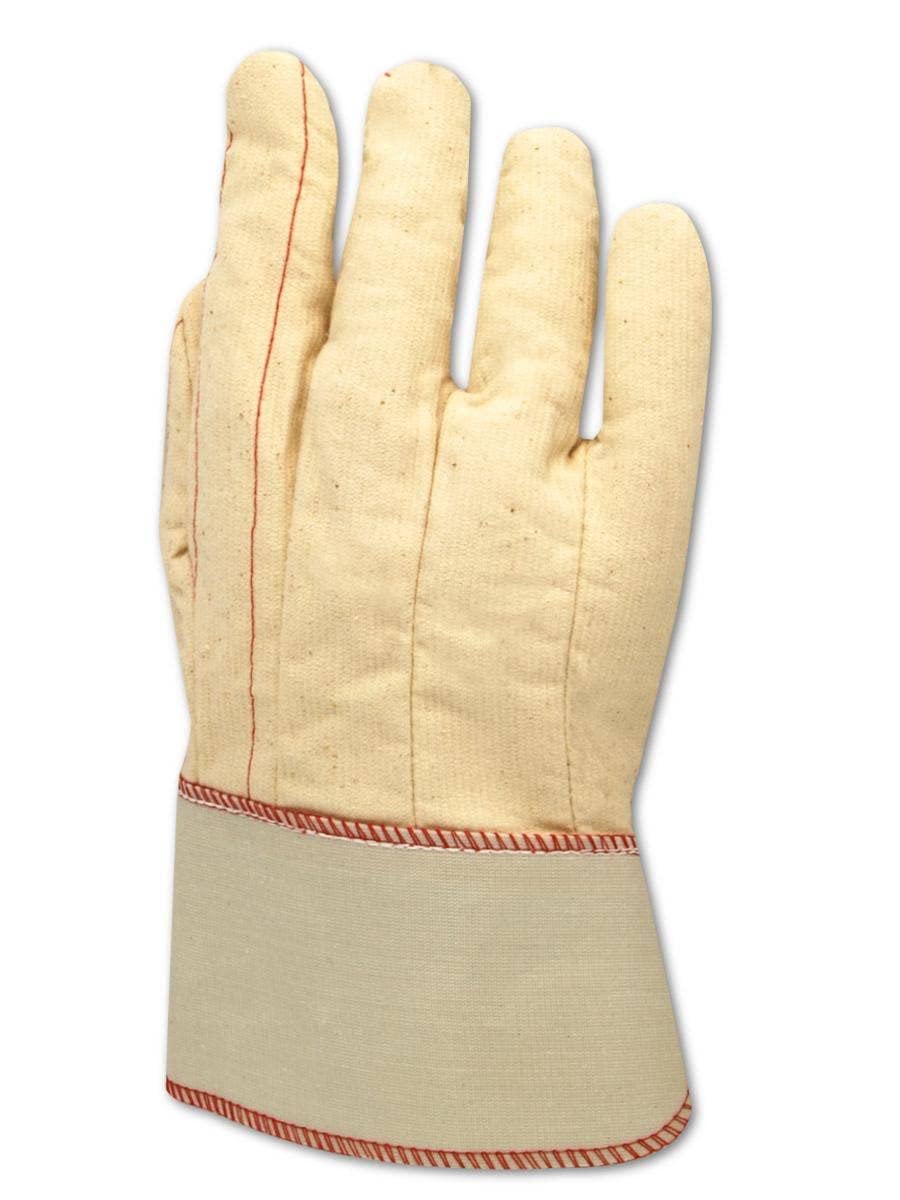 Magid 794jsc Multimaster algodón/poliéster doble palma lienzo guantes con 2 – 1/2 "seguridad puño, trabajo, hombres Jumbo, color blanco (una docena)
