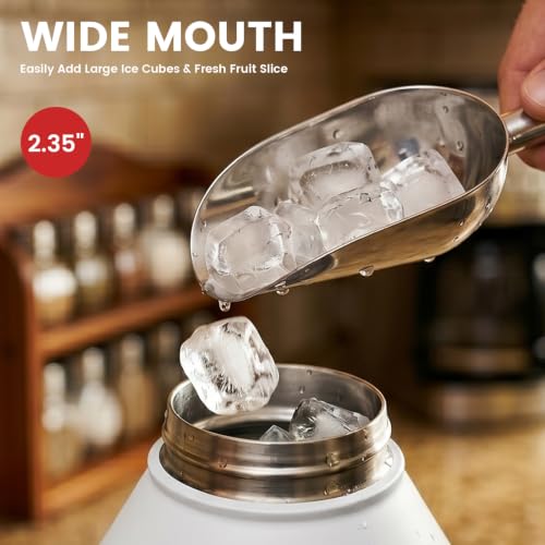 Image of 64 oz Insulated Water Bottle with 2‑in‑1 Pop‑Up Straw & Spout Lid