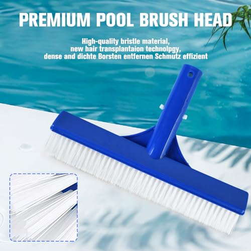 WUPENGSA Poolbürste, 26CM, Blau, PVC-Borsten, Kunststoffgriff, Schwimmbad Reinigung, Poolbürste, Poolbürstenkopf, Reinigungsbürste für Schwimmbad, Spa, Whirlpool
