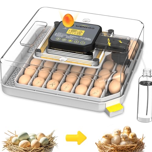 Egg Incubator Incubator for Hatching Eggs 48 Eggs for Lab Home Farm with Automatic Egg Turning 360° Egg Candler Viewing for Chicken, Ducks, Goose, Quail