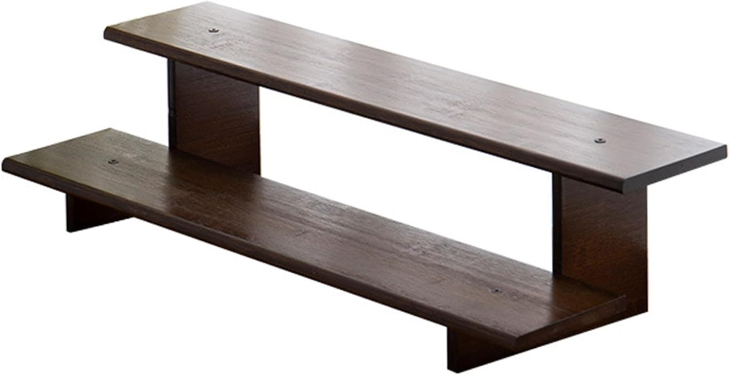 Tiered Shelf Organizer 2 Tier Wood Display Stand for Kitchen Countertop Coffee Bar, Teaware Tea Cup Teapot Spice Bottles Jars| Kitchen Countertop Shelf