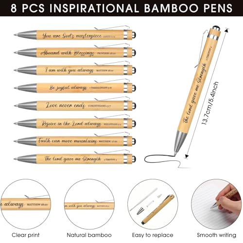 Carnets de notes à spirale avec stylos en bambou cadeau inspirant - 3