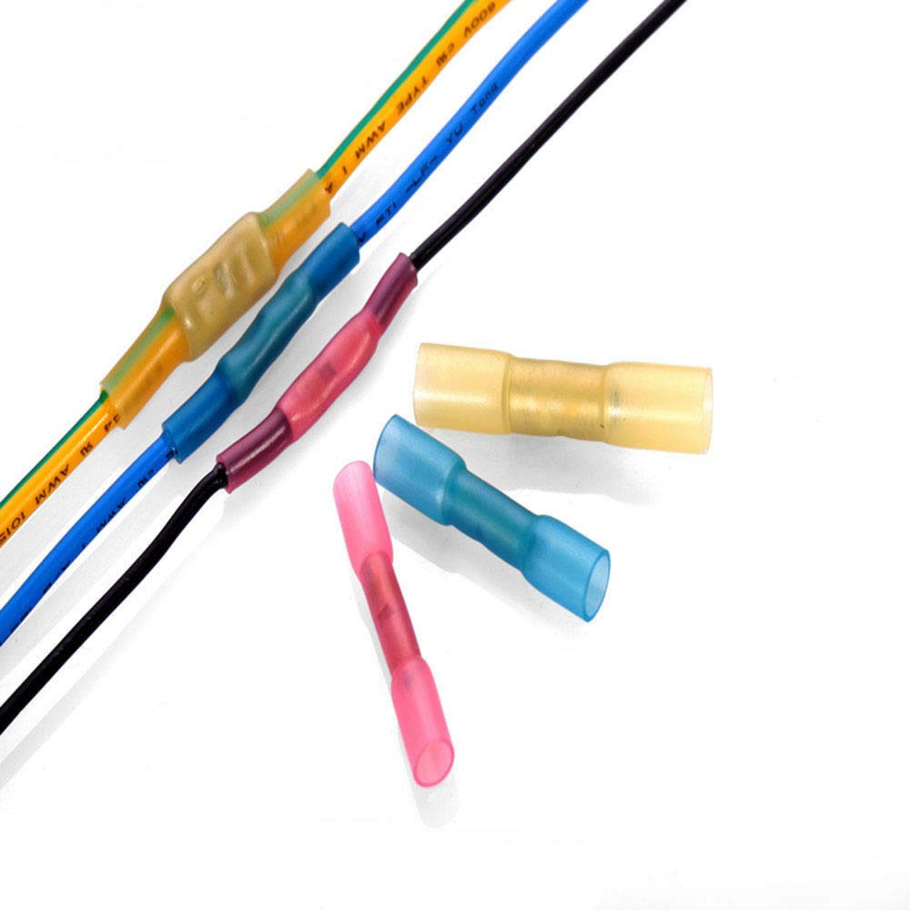 Kit 200 Terminali A Crimpare Termorestringenti Rosa - Per Cavi 22-16 AWG, Impermeabili, Per Auto E Barche