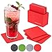 Produktbild bellendo® Glasuntersetzer Filz 8er Set, Design Filzuntersetzer für Gläser mit Box - 10x10cm  Weihnachten Untersetzer eckig, rot