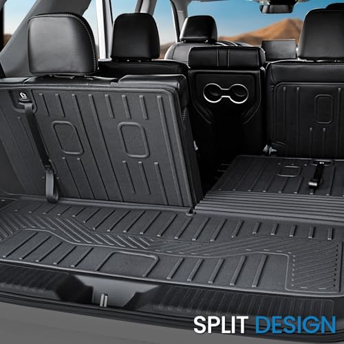Image of Cargo Mat for Honda Pilot 2026 2025 2024 2023, All Weather TPE Trunk Mat with Backrest Mat Left Storage Tray Mat Car Accessories for Pilot (Cargo Mat with Backrest Mats)