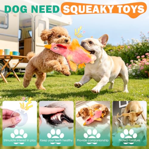 Image of Fuufome Squeaky Dog Toy, No Stuffing Plush Toy for Puppy Small Medium Dogs