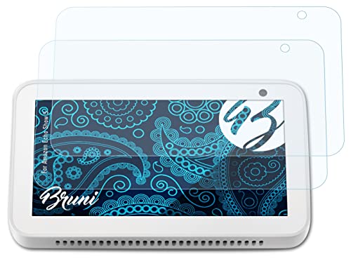 Bruni Película Protectora compatible con Amazn Echó Show 5 1. Generation 2019 Protector Película, claro Lámina Protectora (2X)