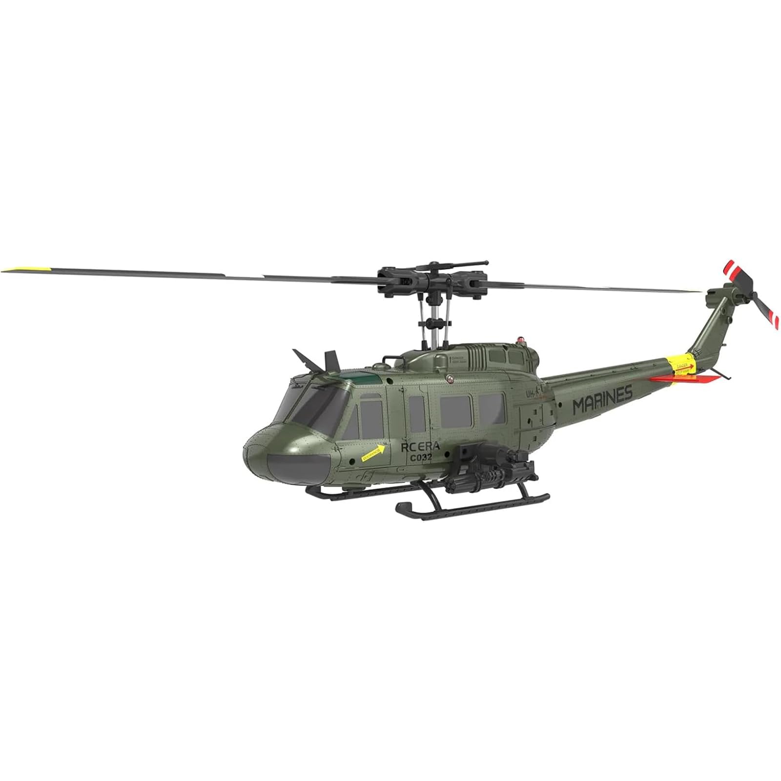 C032 Helikopter RC dla dorosłych, UH-1 6CH Wojskowy helikopter RC ze stabilizacją żyroskopową, prezent dla entuzjastów wojskowości,Green,2 Battery