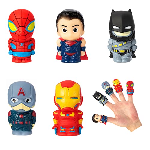 Superhero Finger Puppets for Kids, Tiny Hands Toys, Bath Finger Puppets, Birthday Party Cosplay Puppet Toy for Teaching Show 5Pcs