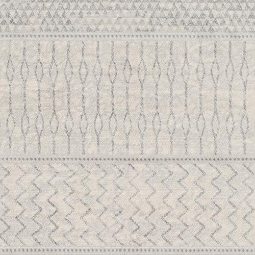 Surya Buenos Aires Geometric Rug - Scandi Area Rugs Living Room, Dining, Kitchen - Modern Aztec Abstract Rugs for Bedroom - Berber Boho Rug Style, Easy Care - Large Rug 200x290 cm Grey and Ivory Rug