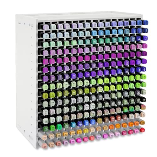 Yrangee Marker Organizer 240 Slots Marker Storage Organizer Marker Holder with Divider Art Marker Rack for Pens Colored Pencils Art Brushes Adjustable Pencil Holder for Desk Organizer