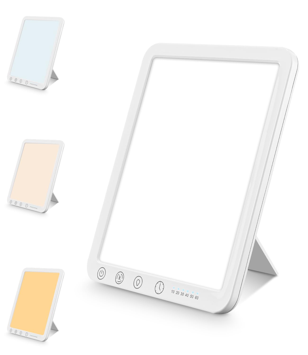 Tageslichtlampe 10000 LUX,Lichttherapielampe, LED Daylight Lampe mit 3 Farbtemperaturen, 10 Helligkeitsstufen und 6 Timer,UV-freie LED lampe Tageslicht mit Touch-Steuerung, Memoryfunktion für Zuhause/