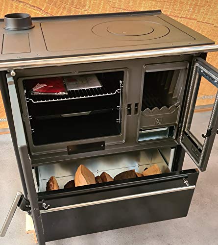 EEK A+ Kitchen Oven Wood Stove Plamen 850 Black Left Version 8 kW  Continuous Burning Stove : Amazon.de: DIY u0026 Tools