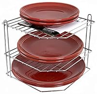 Buckingham 3 Tier Corner Plate Rack Chrome Finish Kitchen Cupboard Tidy Storage Organiser Dish Rack Space Saving Shelf Organiser 23 cm (Chrome)