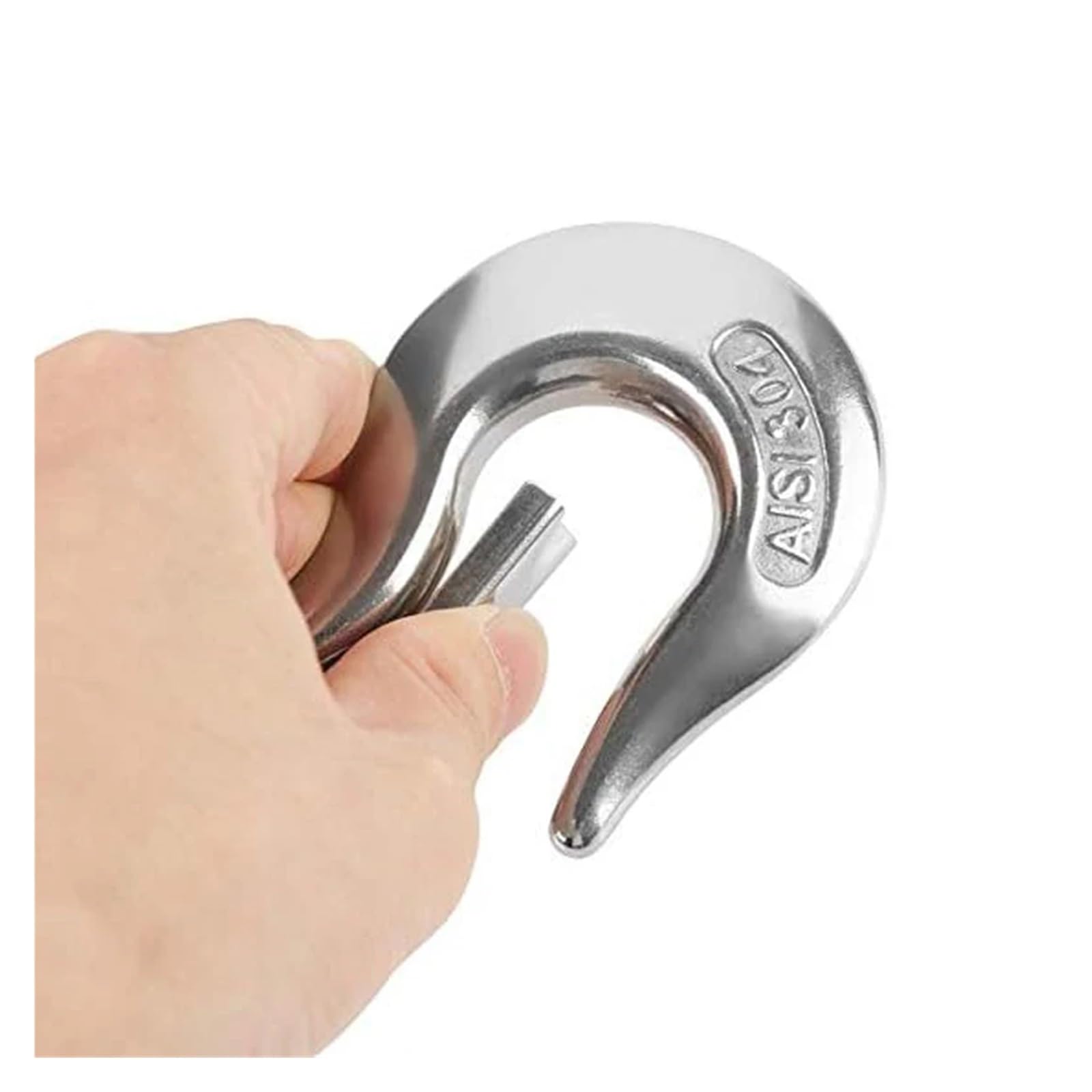 Gancio di sollevamento in acciaio Ganci di sollevamento e sartiame in acciaio inossidabile 304 con chiusura a occhiello girevole, 0,15-1,5 T(0.65T)