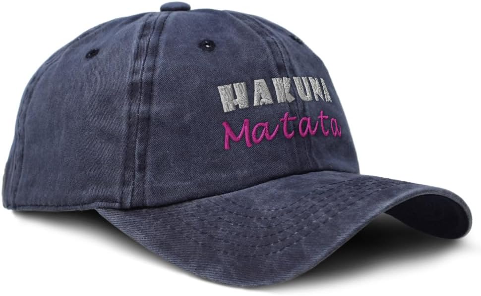 Soft Washed Baseball Cap Hakuna Matata Style B Cotton Dad Hats for Men & Women