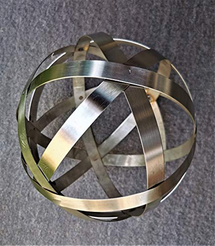 Jürgen Bocker Gartenambiente Dekokugel Geflecht 15 cm Edelstahl matt gebürstet Geflechtkugel Streifenkugel