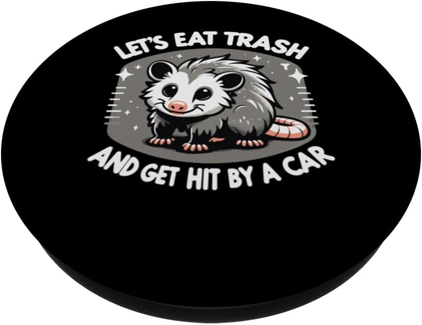 Opossum Eat Trash And Get Hit By A Car Possum PopSockets Adhesive PopGrip - Image 2