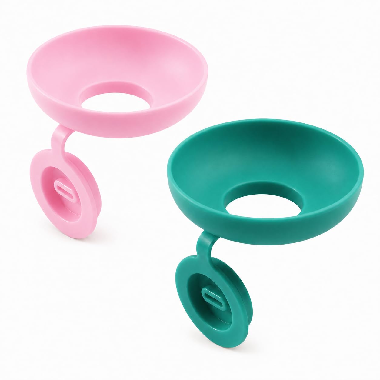JSRM Silicone Ice Cream Holder and Popsicle Drip Tray, 2-in-1 Reusable Food Grade Drip Guard for Waffle Cones and Ice Pop (Bluish Green & Baby Pink)-image-13