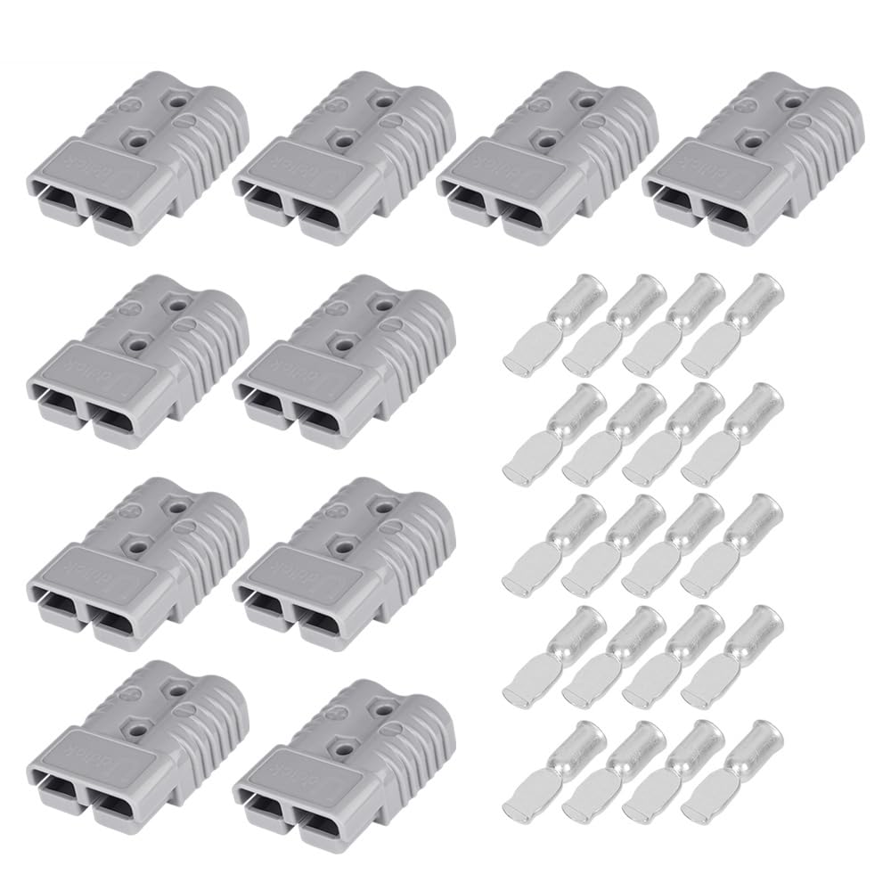 Uddick 175A Battery Quick Disconnect Connecteur, 600V Wire Harness Connector Plug for Cars, Trailers, Motors, and Electronics Maintenance(10PCS Grey