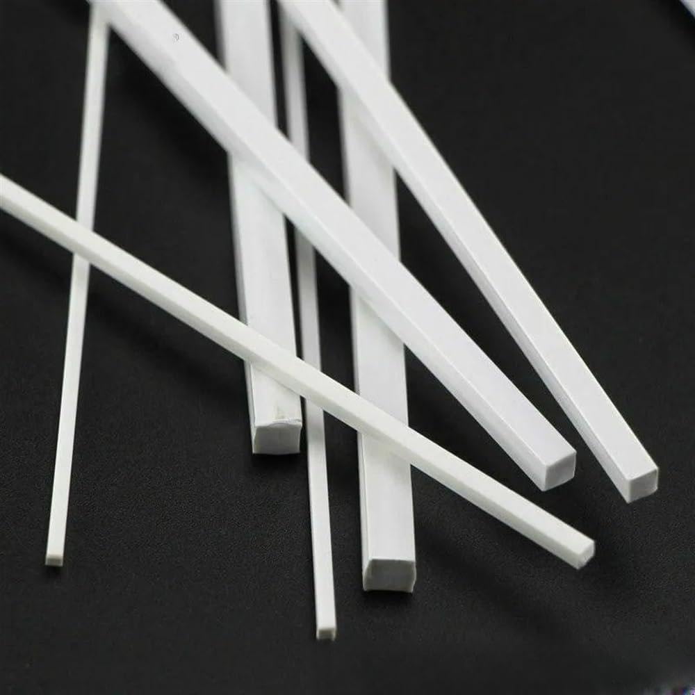 Kategoria: Plastikowe pręty styrenowe Pręt plastikowy kwadratowy ABS, biały, różne rozmiary, opakowanie 10 szt.(5x500mm)