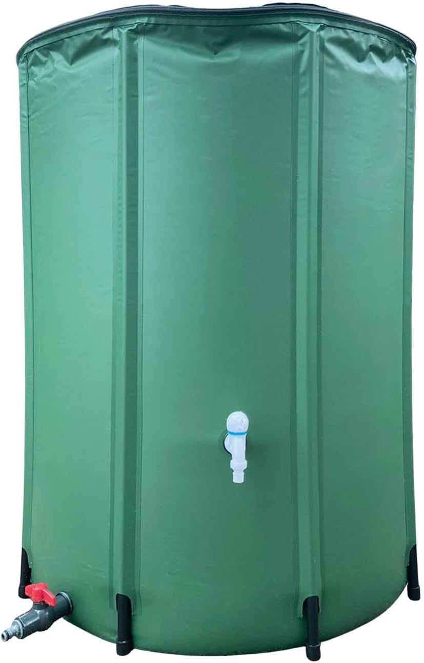 Rain Barrel Water Collector – PVC Mesh 100-750L | Water Storage Tank, Large Capacity Garden Container | Portable Rain Collection System for Outdoor Garden Waters Saving Irrigation