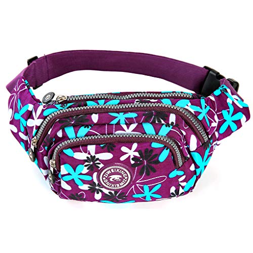 Rolin Roly Riñoneras Flor Riñonera Running Impermeable Riñoneras a la Moda de Gran Capacidad Riñonera Deportiva o Cangurera Multifuncional para el Correr Aptitud Viajes