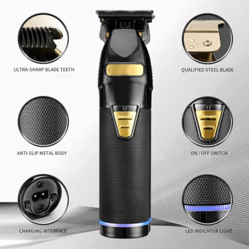 Cortapelos recargable USB con recortador de barba eléctrico para peluqueros 5