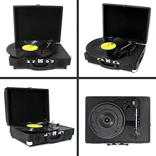 3-Speed Bluetooth Portable Suitcase Record Player with Built-in Speakers | Upgraded Turntable Audio Sound| Includes… - Les Beatles, Paul McCartney, John Lennon, RIngo Starr, George Harrison 3-Speed Bluetooth Portable Suitcase Record Player with Built-in Speakers | Upgraded Turntable Audio Sound| Includes… – Image 3