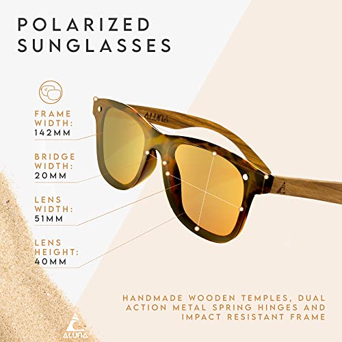 Aluna - Wood and Bamboo Sunglasses For Men and Women, Modern Polarized Wayfarer, Plastic Framed Wooden Glasses2