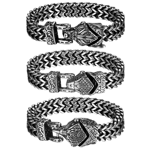 Pulsera Vikinga de Acero para Hombre con Cierre de Resorte miniatura 6
