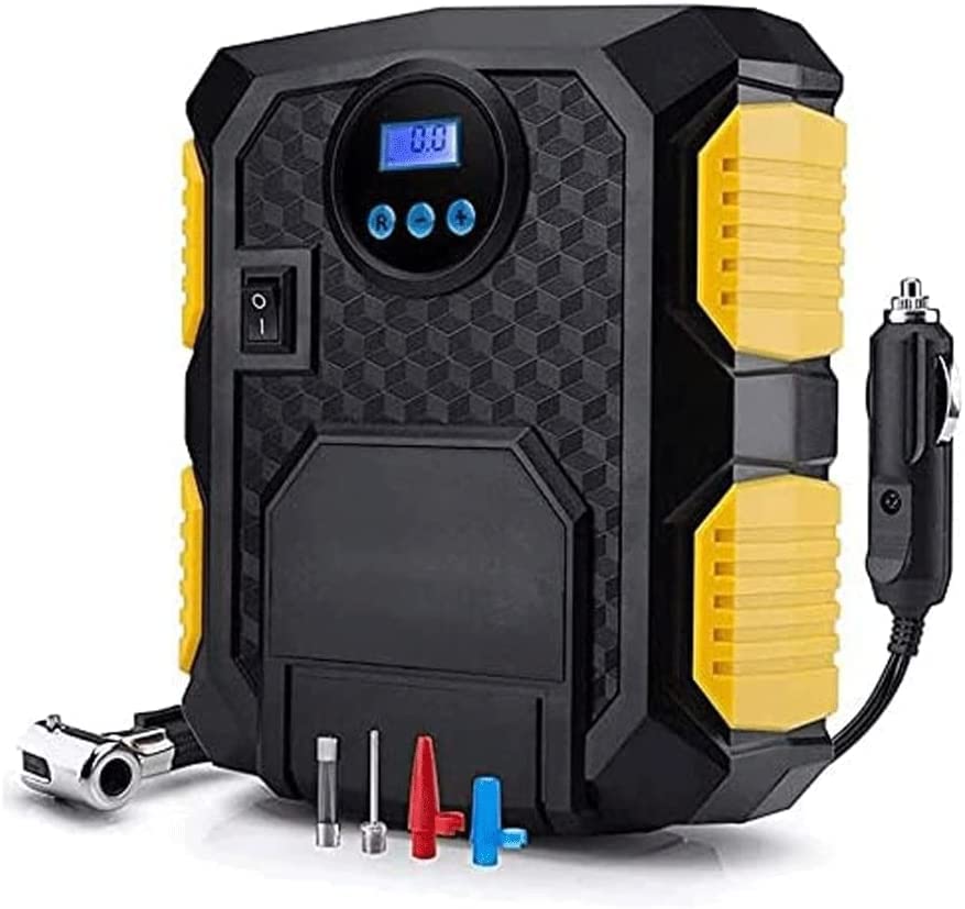 Compresor de aire portátil for inflar neumáticos, bomba de aire de 12 V CC for neumáticos de coche con manómetro digital de 150 psi y luz LED de emergencia, bomba de neumáticos for coche, bicicleta, m