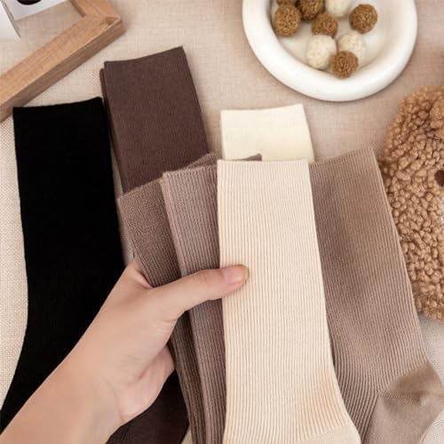 TeenFighter 3 Pairs Ultra-Soft Neutral Cotton and Wool Blend Socks - Athletic Aesthetic Crew Socks for Women and Girls2