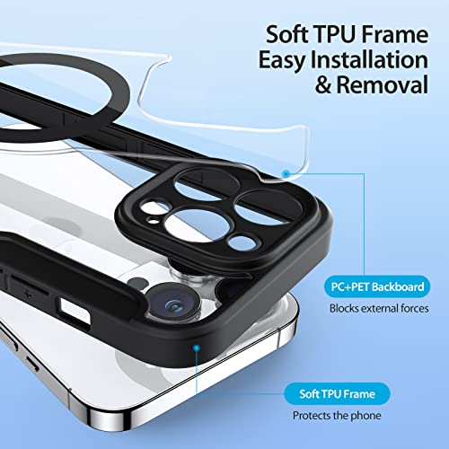 Étui à rabat pour iPhone 14 Pro résistant aux chocs protection noire - 3