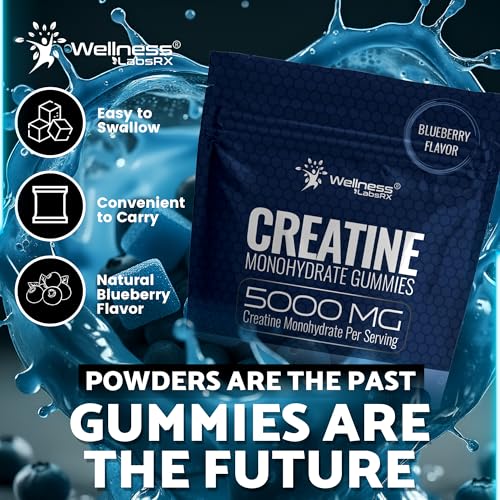 Image of Creatine Gummies 5000mg, 30 Servings Creatine Monohydrate Gummies - Third-Party Tested Creatine for Women, Blueberry Flavor Creatine for Men, Muscle Growth, Strength, and Recovery - Pack of 1